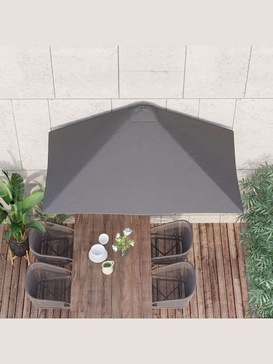 Hanging Circular Aluminum Grey Parasol F2.3xH2.45m