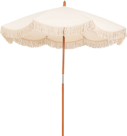 Garten & Terrassen Sonnenschirm Bodenständer Rund Aluminium Boho Beige Ø1.8m 85911