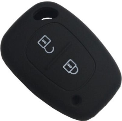 Car Key Cover Case made of with 2 Buttons for Renault / Nissan / Opel in Black Color