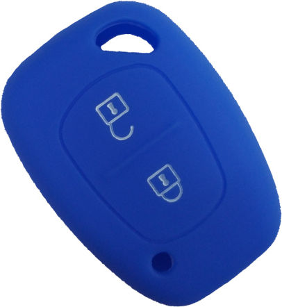Car Key Cover Case made of with 2 Buttons for Renault / Nissan / Opel in Blue Color