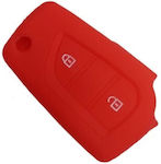 Car Key Cover Case made of with 2 Buttons for Toyota in Red Color