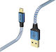 HAMA Braided USB 2.0 spre micro USB Cablu Albastru 1.5m (00178289) 1buc