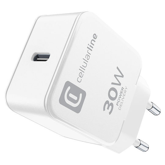 Cellular Line Cellular Line Handyladegerät Ohne Kabel 30W Stromlieferung Weiß (ACHIPHUSBCPD30WW)