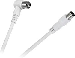 Cabletech Καλώδιο Κεραίας Coax male - Coax female Λευκό 5m