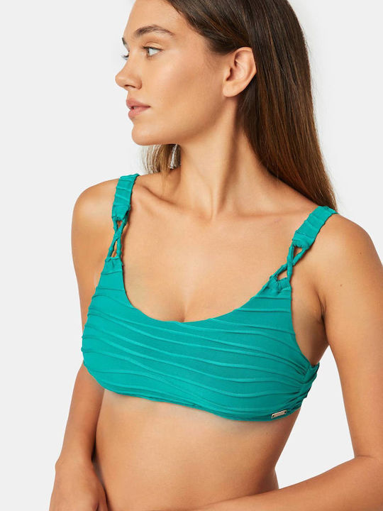 Minerva Sports Bra Bikini Top with Adjustable Straps Green