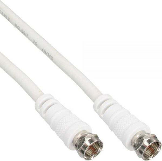 InLine Καλώδιο Κεραίας Coax male - Coax female Λευκό 7m (69307) 1τμχ