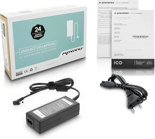 Movano Laptop Charger 65W 19V 3.42A for Asus with Detachable Power Cable