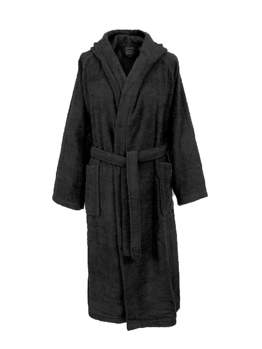 Dimcol 3010 Hooded Bathrobe Black 420gr/m²