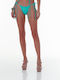 Bikini Brasilien mit Schnürchen Petrol Blue
