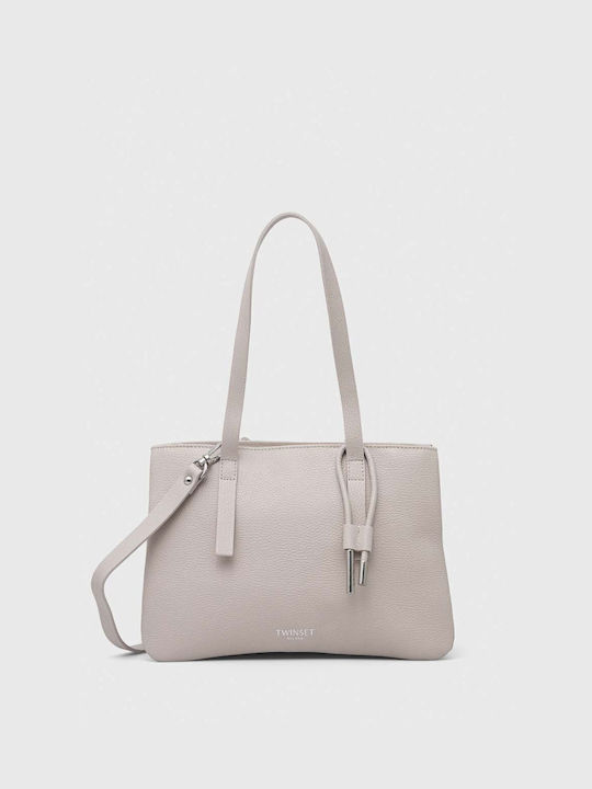 Twinset Leather Handbag Grey Color 241tb7050