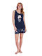 PijaMood Summer Women's Pyjama Set Dark Blue