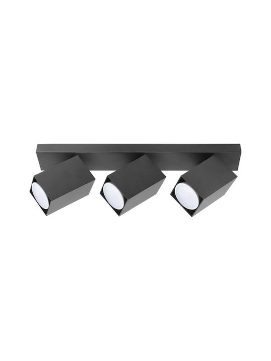 Orno Triple Spot with Socket GU10 in Black Color