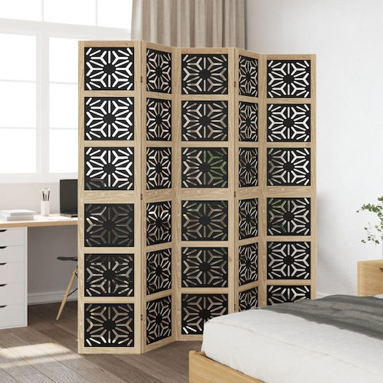 vidaXL Διακοσμητικό Παραβάν Ξύλινο με 5 Φύλλα 175x200cm