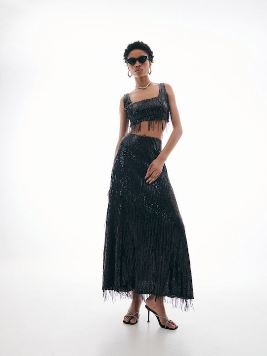 Skirt with Sequins Maxi Sonia Mix & Match Black