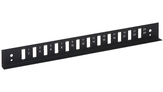 Delta Patch Panel για Rack 1U 12 Θυρών Μαύρο