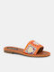 Flache Sandalen für Damen in Orange Farbe