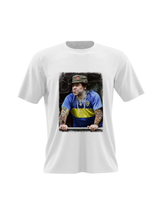 Herrenshirt Diego Maradona Mc64-Weiß