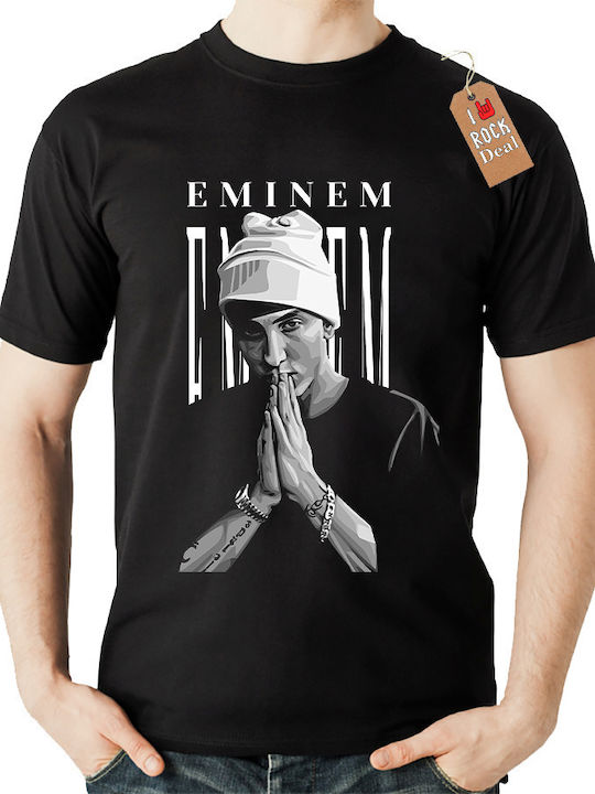 Rock Deal Eminem T-shirt Μαύρο Βαμβακερό