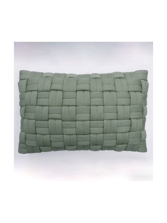 Liolios Home Μαξιλάρι Καναπέ Clusp από 100% Βαμβάκι Pistachio Green 40x60εκ.