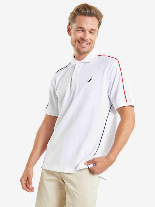 Nautica Men's Short Sleeve Blouse Polo White