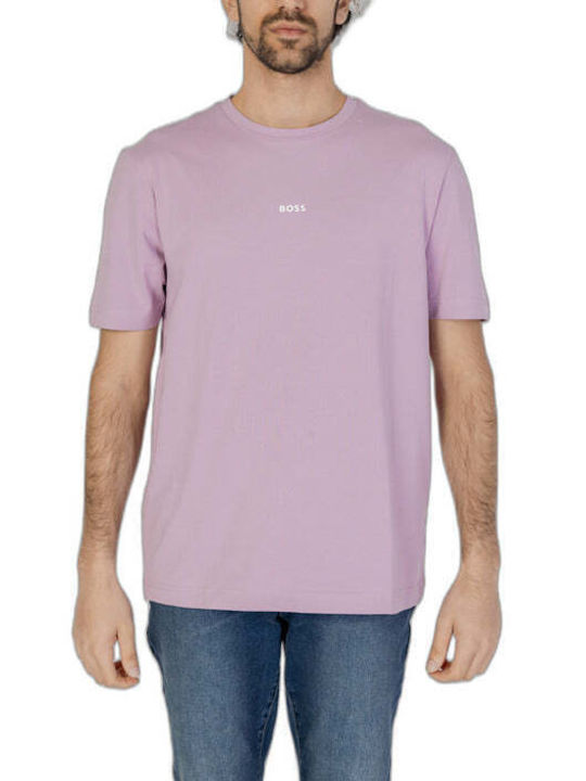 Hugo Boss T-shirt Bărbătesc cu Mânecă Scurtă Violet
