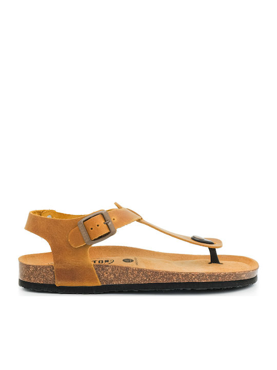 Plakton Leather Women's Flat Sandals with Strap...