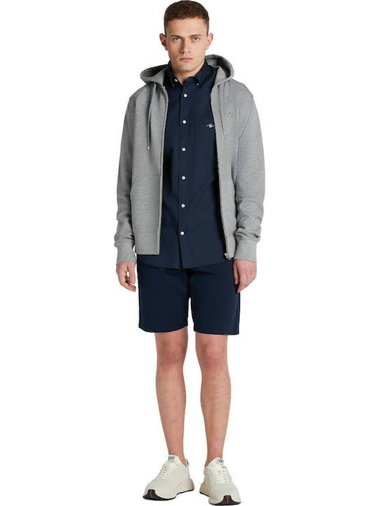 Gant Long-sleeved Cotton Shirt Dark Blue