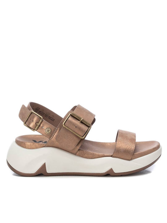 Xti Synthetic Leather Sporty Women's Sandals Bronze