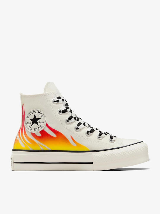 Chuck Taylor All Star Lift Platform Γυναικεία Μποτάκια Egret / Enamel Red / Black A07892C
