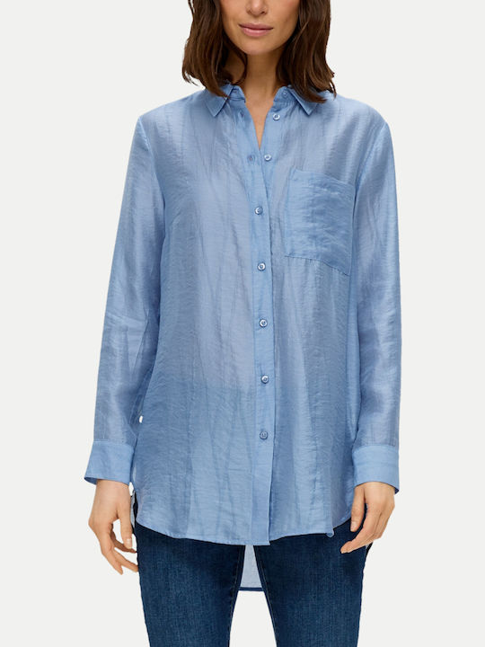 S.Oliver Women's Long Sleeve Shirt Blue