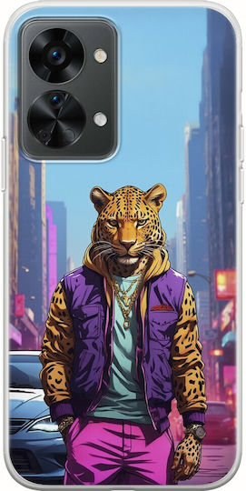Street Animals Leopard Back Cover Silicone Multicolour (OnePlus Nord 2T)