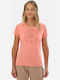 Women's T-shirt Hiking Fast Drying with Sheer Pink