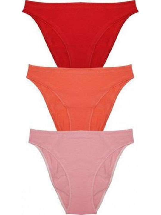 Helios Γυναικεία Slip 3Pack Red/pink/orange