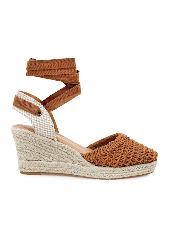 Women's Fabric Platform Espadrilles Tabac Brown