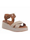 Ragazza Women's Ankle Strap Platforms Beige