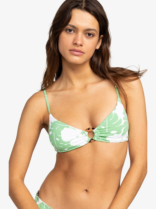 Roxy Triangle Bikini Top Green Floral