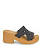 Brooklyn Woven Mules with Low Heel in Black Color