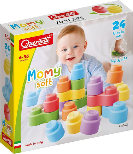 Quercetti Momy Soft Building Blocks for 6+ Months 24 Pieces