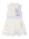 Kinderkleid Ärmellos Leinen Gestreift Ivory Coast