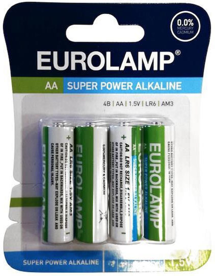 Eurolamp Super Power Алкални Батерии AA 1.5V 4бр