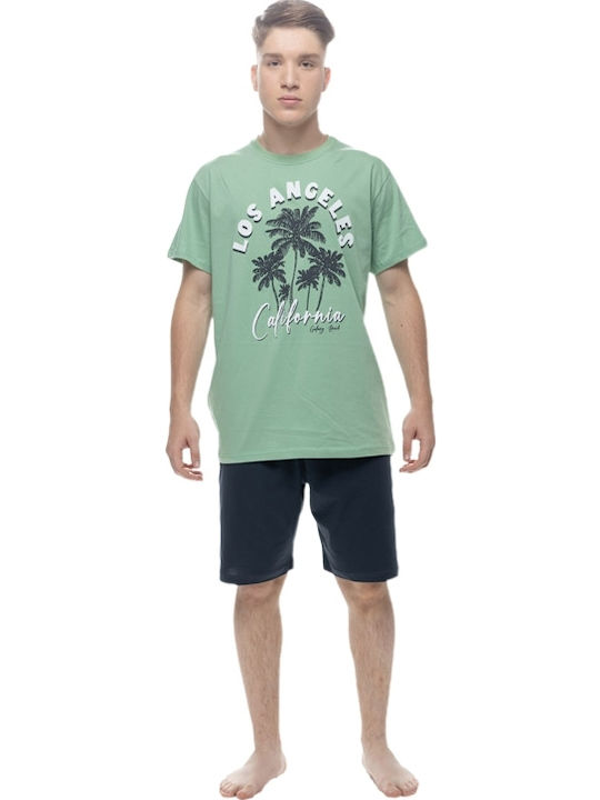 Galaxy Men's Summer Pajama Blouse Green