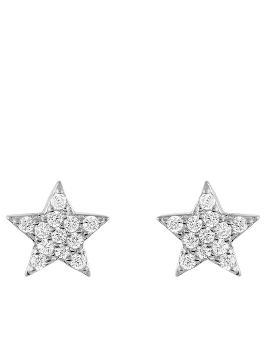 Papoulidis Jewellery Παιδικά Σκουλαρίκια Καρφωτά Αστέρια από Ασήμι