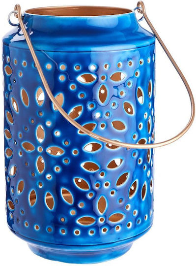 Butlers Tabletop Metallic Lantern Blue 16x16x16cm