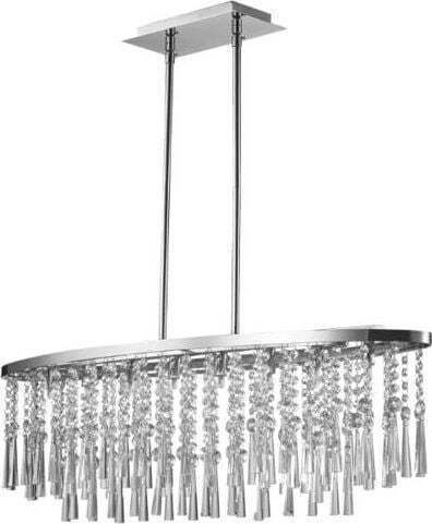 Spot Light Pendant Light Transparent with Crystals for 8 Bulbs G9 86cm