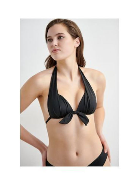 Blu4u Padded Triangle Bikini Top Solids Black