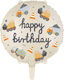 Balloon Foil Round Multicolour Happy Birthday 45cm