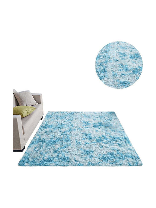 Strado Carpets Rug Rectangular Shaggy Ombreblue (light Blue)