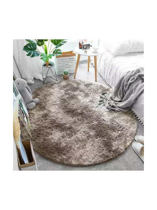 Strado Carpets Килим Кръгла Shaggy Бежов