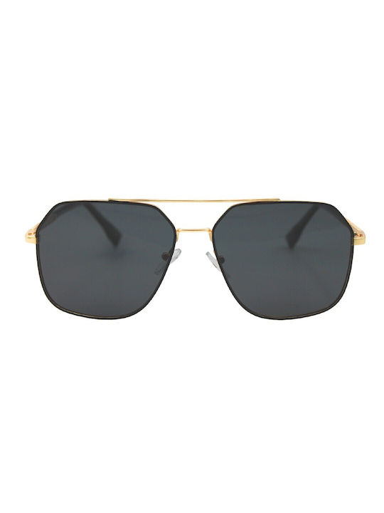 V-store Men's Sunglasses with Gold Metal Frame and Black Polarized Lens POL82023GOLD