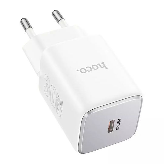 Hoco Charger Without Cable GaN with USB-C Port 30W Power Delivery Whites (N43)